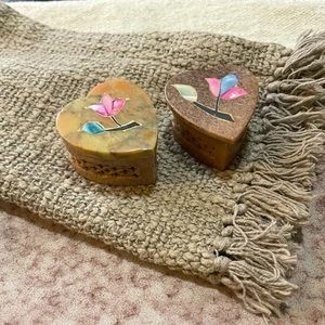 Set of 2 stone jewelry boxes